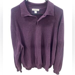 TURNBURY cashmere Long Sleeve Polo Sweater XL